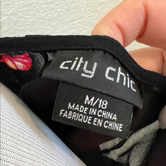 City Chic Black Floral Sheer Blouse - Picture 6 of 7